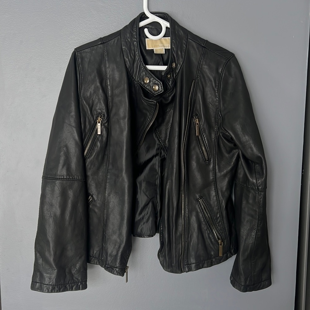 Like new genuine leather Michael Kors biker jacket